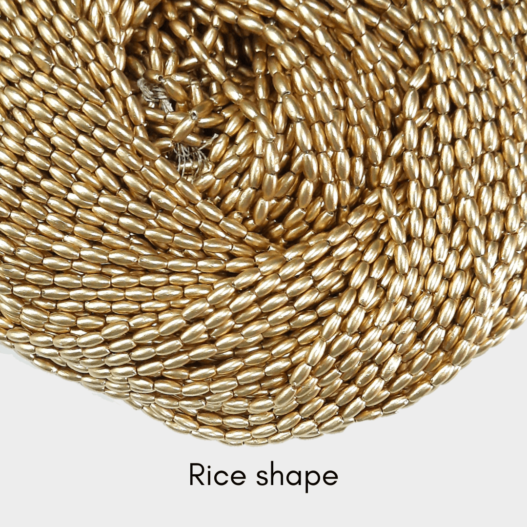 Moti bead - Rice shape golden (mala)