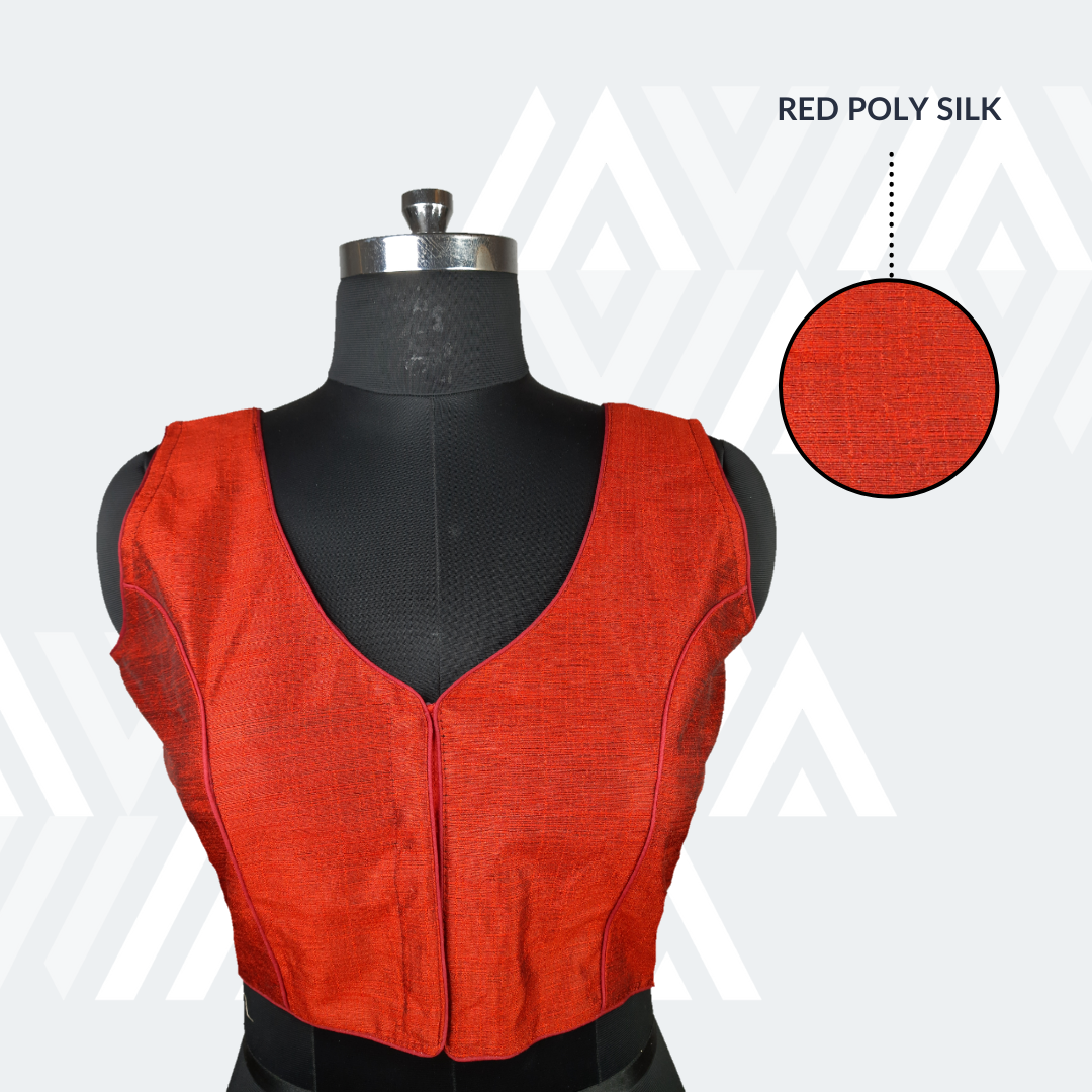 Prisha - Red poly silk blouse