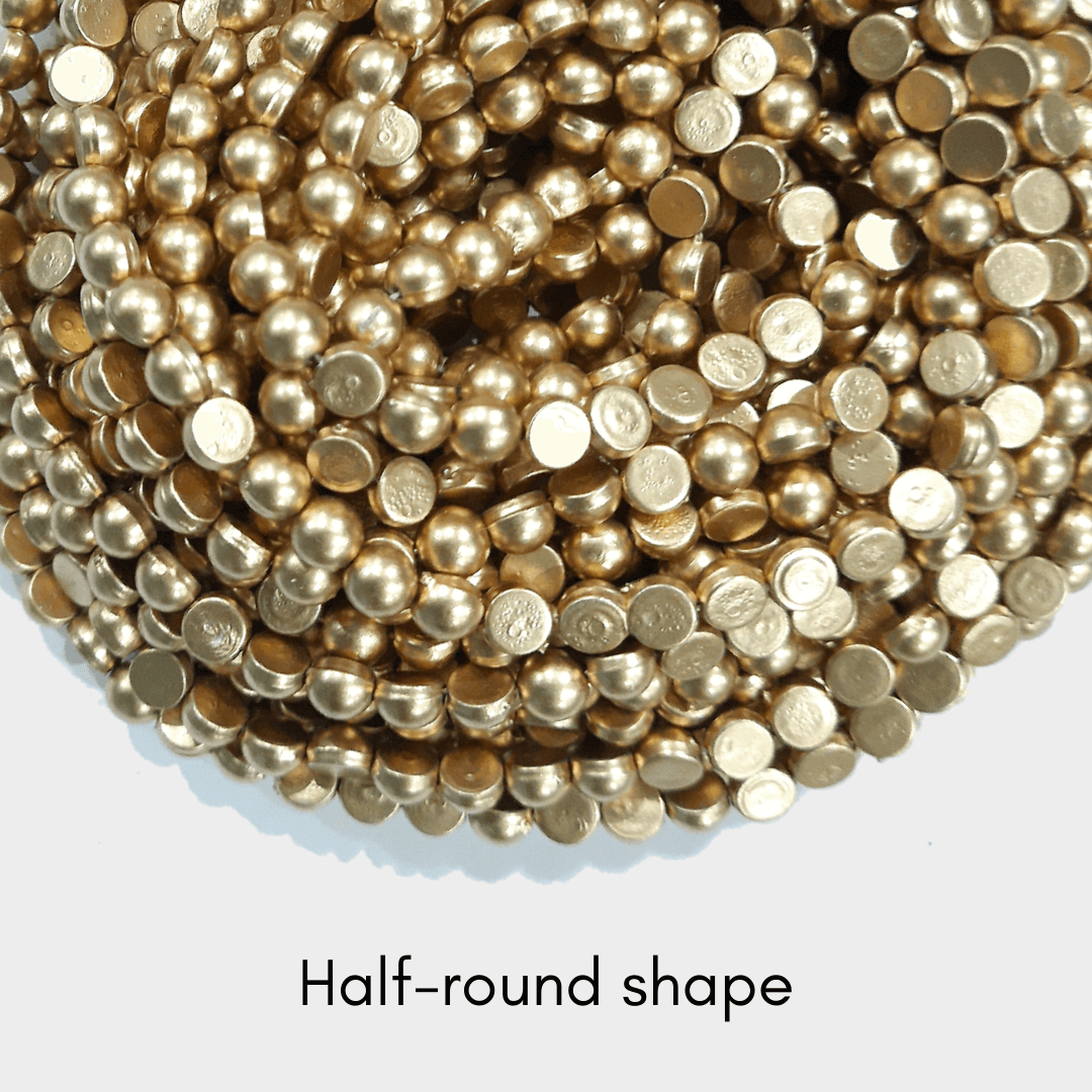 Moti bead - Half Round shape golden (mala)