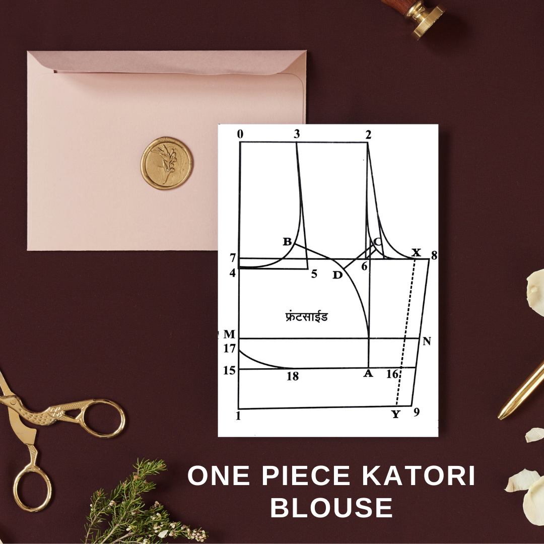 One piece katori blouse ready paper cutting kit