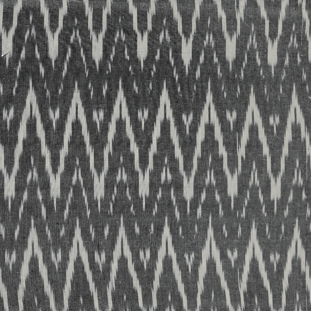Ikat - Grey & white zigzag pattern hand loom cotton Ikat - Grey & white zigzag pattern hand loom cotton
