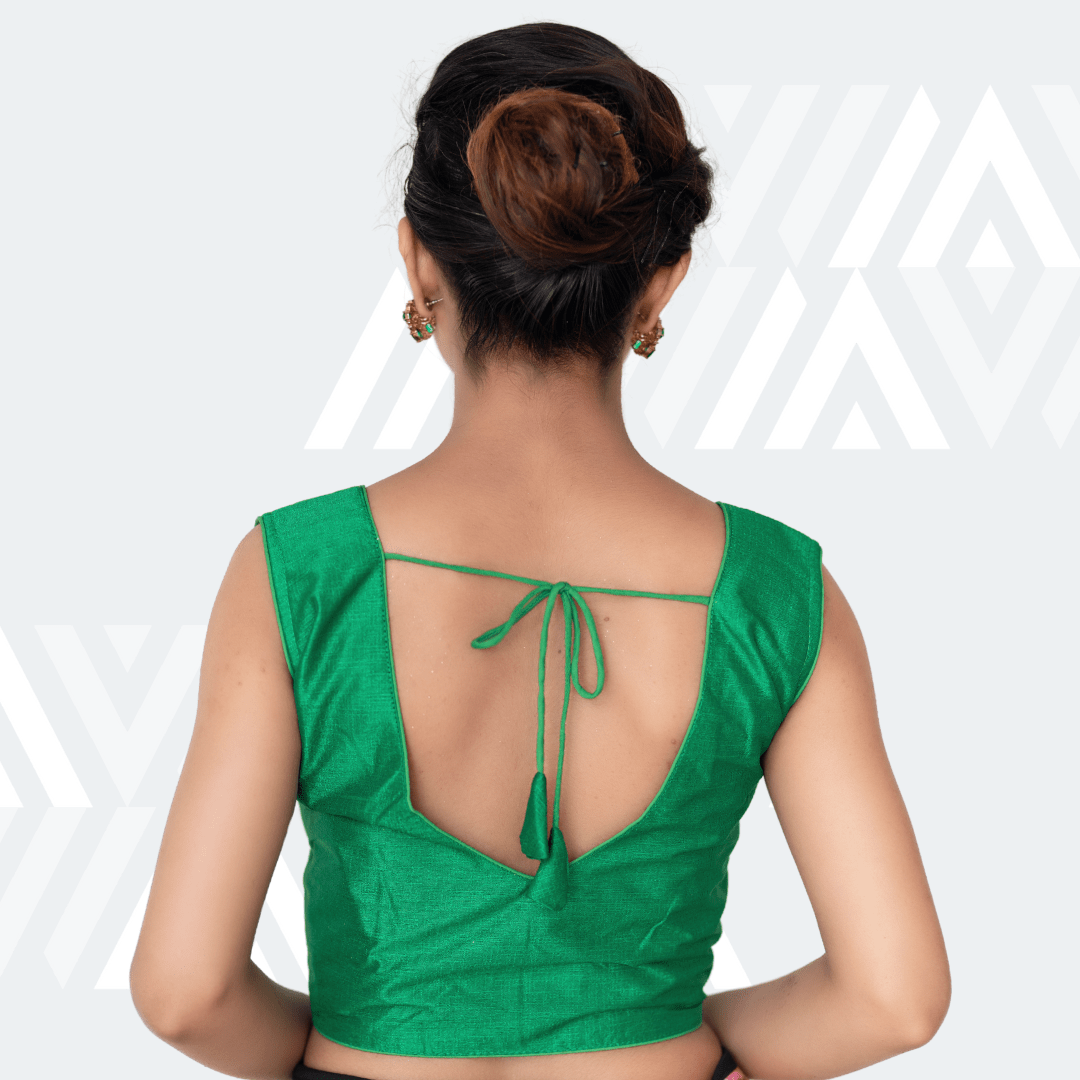 Prisha - Parrot green poly silk blouse