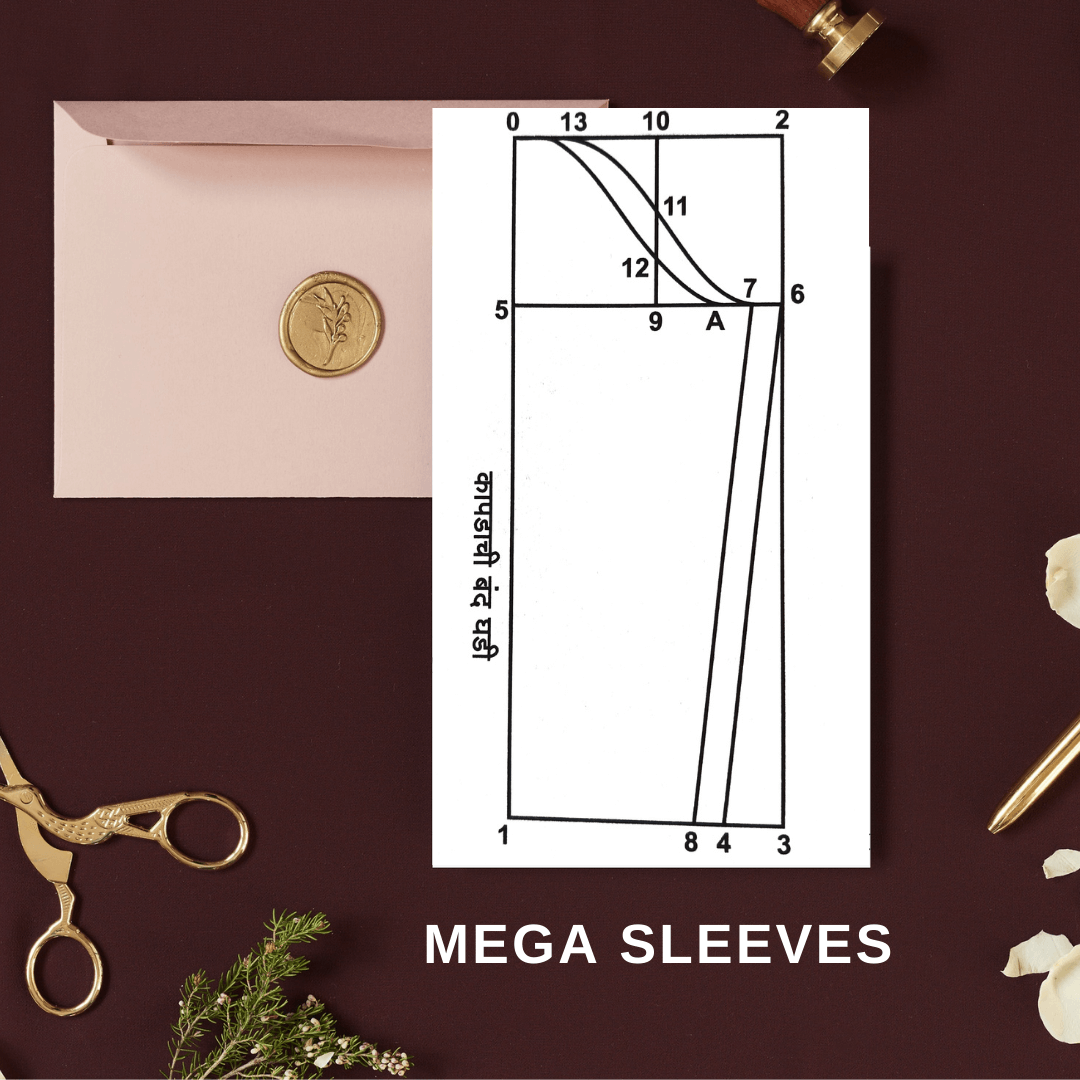 Blouse Mega sleeves ready paper cutting kit