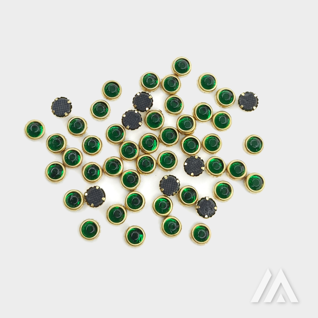 Golden border Green diamond cut round shape kundan Golden border Green diamond cut round shape kundan