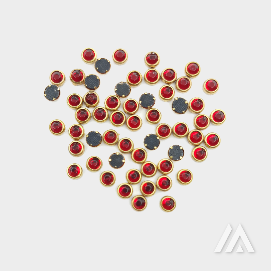 Golden border Red diamond cut round shape kundan Golden border Red diamond cut round shape kundan