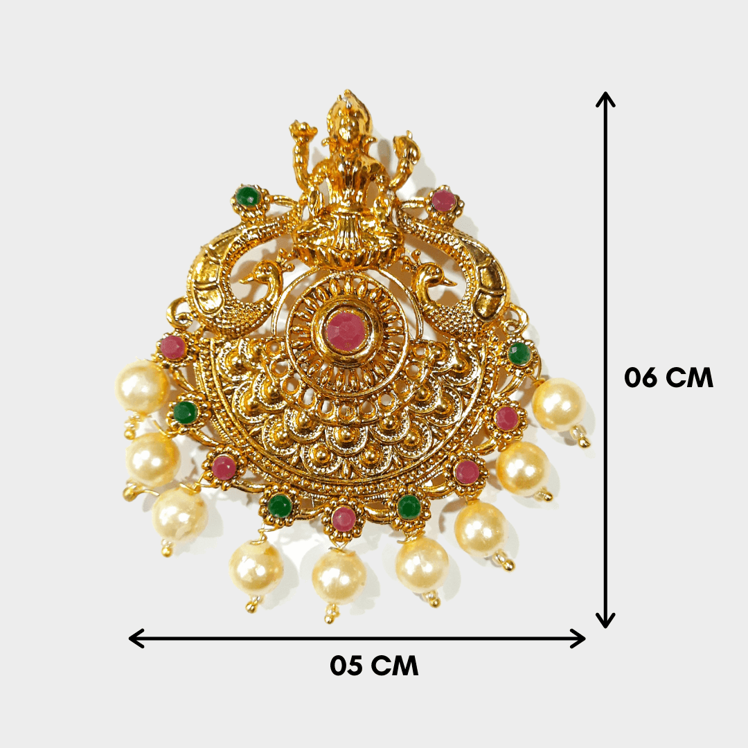 Laxmi pendant with pearls antic gold ( 60x50 mm) Laxmi pendant with pearls antic gold ( 60x50 mm)