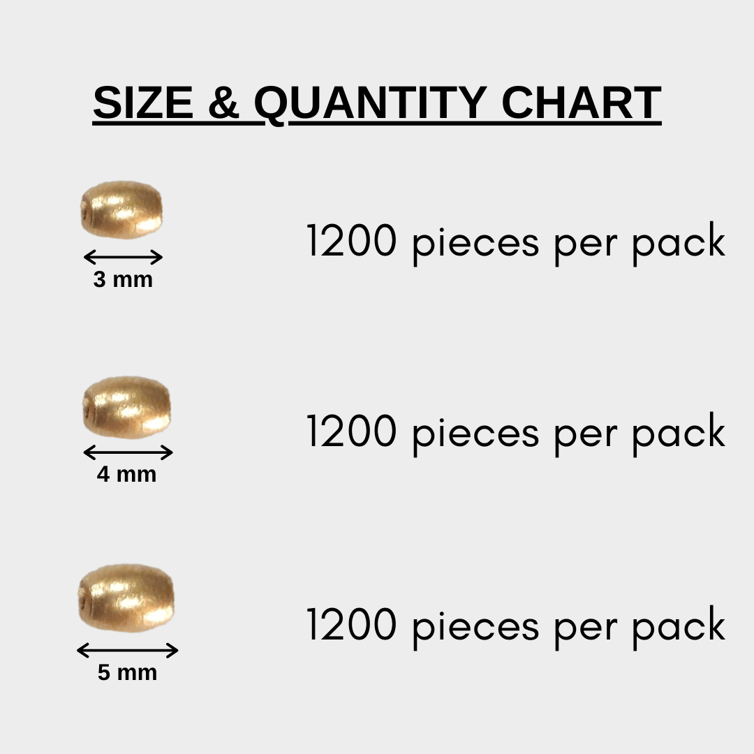 Moti bead - Rice shape golden (mala) Moti bead - Rice shape golden (mala)