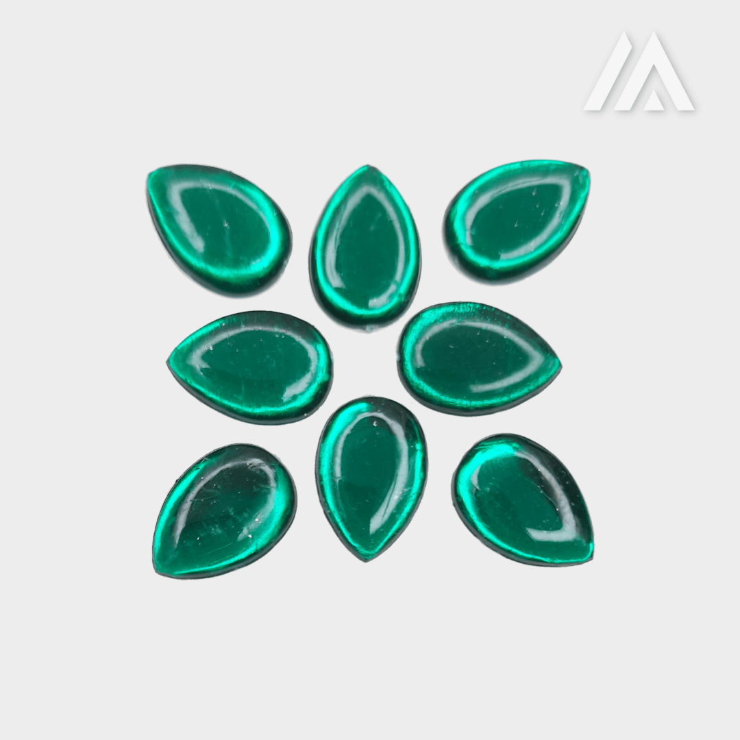 Green translucent drop shape kundan Green translucent drop shape kundan