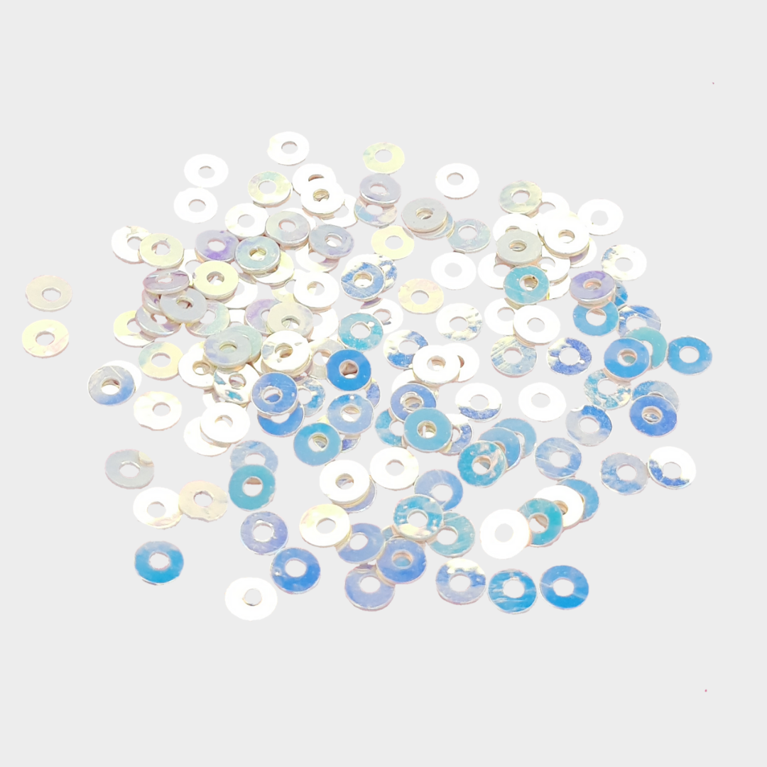 Sequins - Multi tone Off White & Blue 3mm Sequins - Multi tone Off White & Blue 3mm