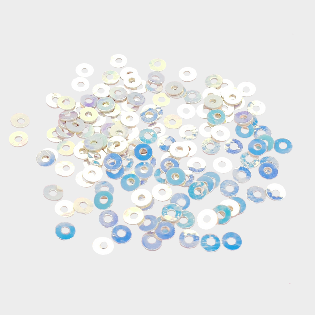 Sequins - Multi tone Off White & Blue 3mm