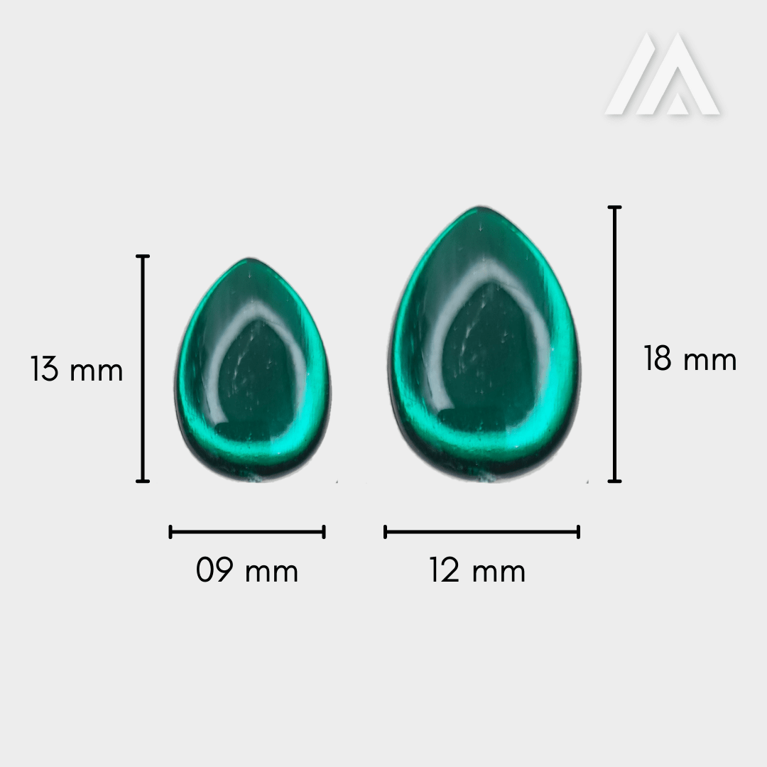Green translucent drop shape kundan Green translucent drop shape kundan