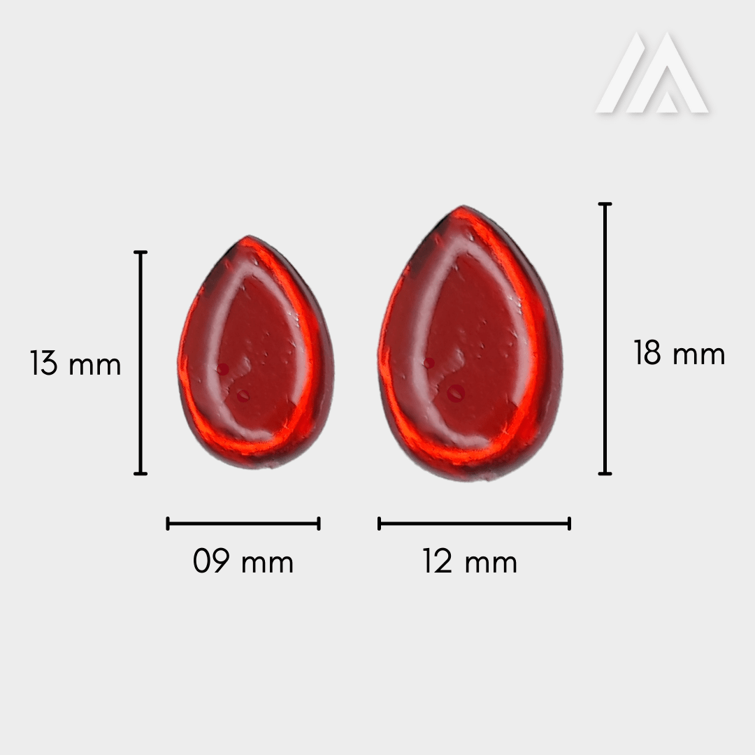 Red translucent drop shape kundan Red translucent drop shape kundan
