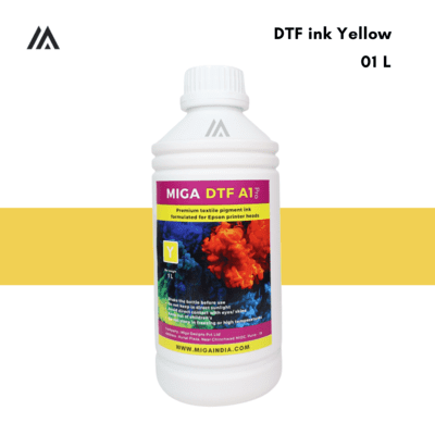 Miga A1 Pro DTF textile pigment ink (01 Liter) for Epson i3200 & 4720 printer heads Yellow