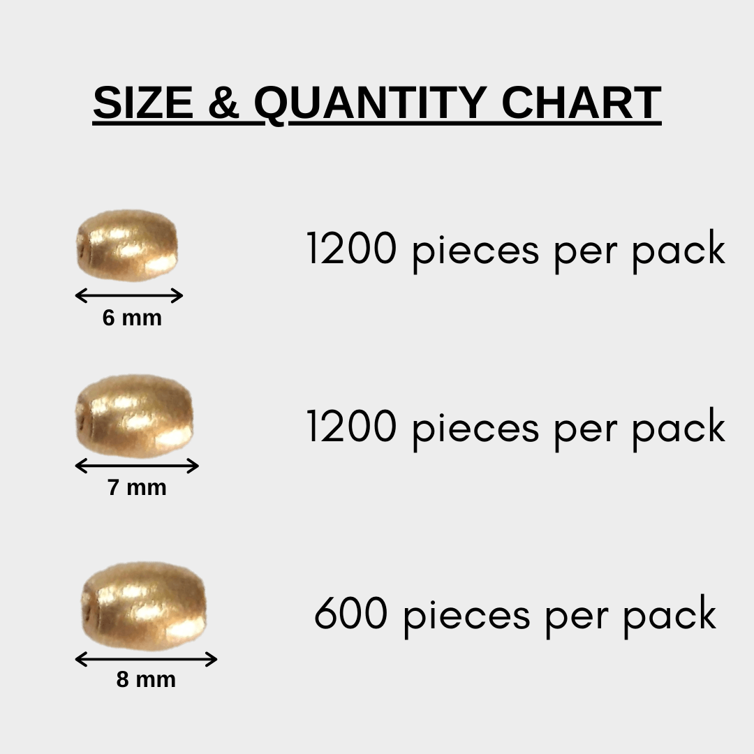 Moti bead - Rice shape golden (mala) Moti bead - Rice shape golden (mala)