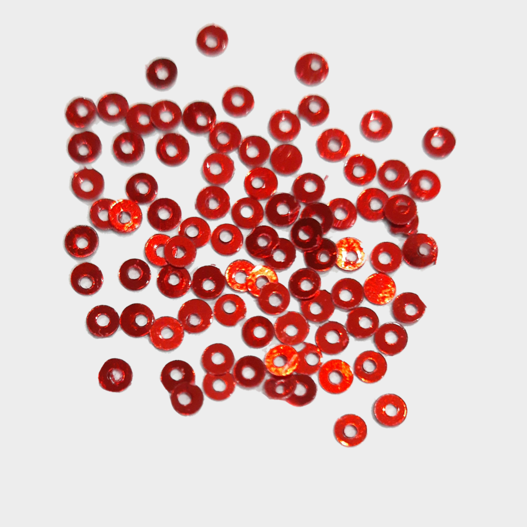 Sequins - shine red 3mm Sequins - shine red 3mm
