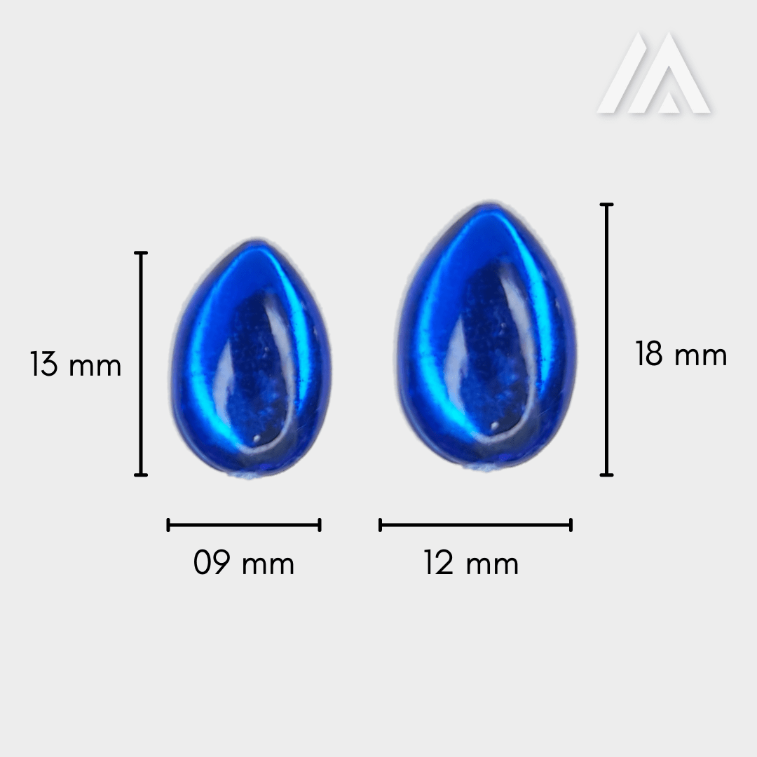 Royal blue translucent drop shape kundan Royal blue translucent drop shape kundan