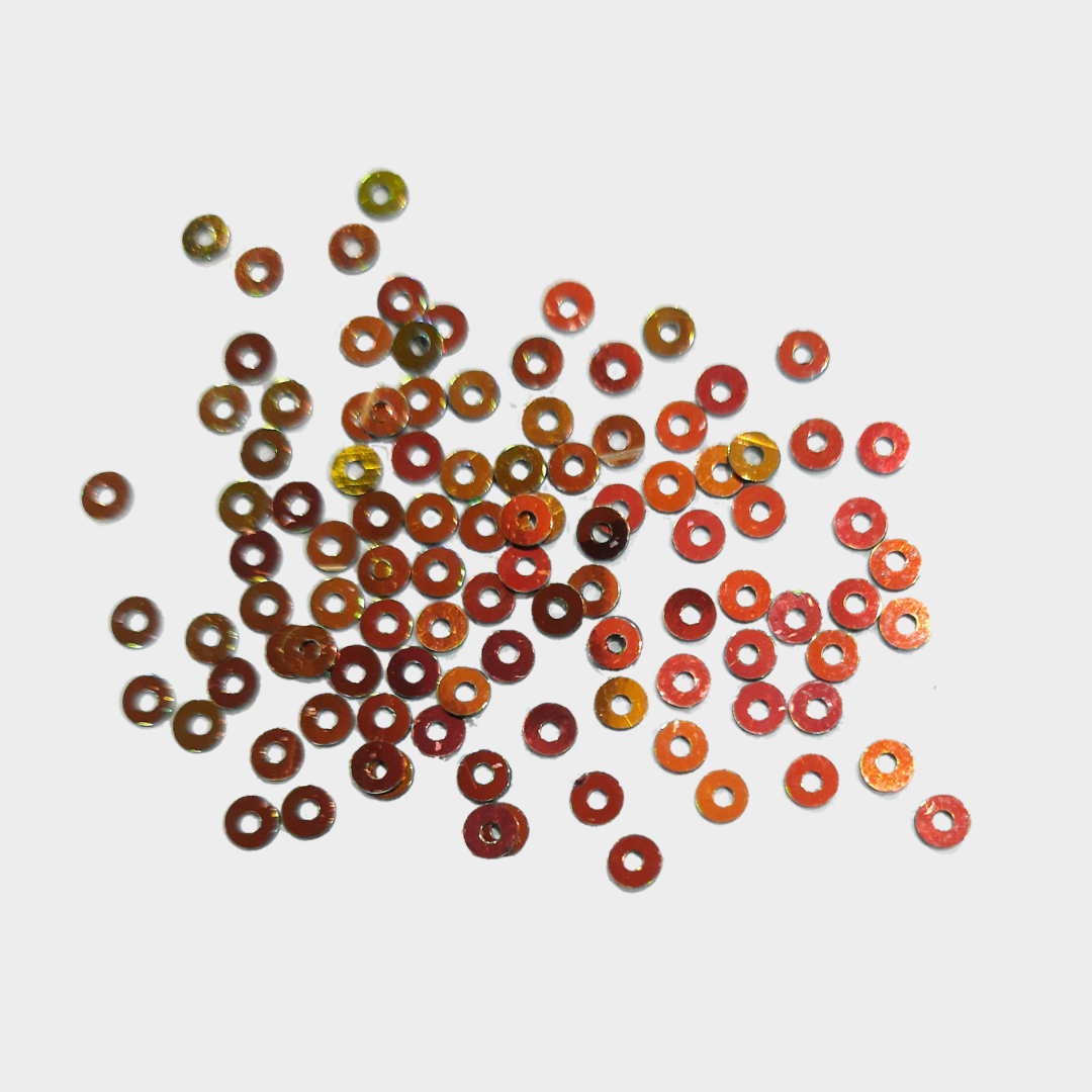 Sequins - multi tone reddish gold 3mm Sequins - multi tone reddish gold 3mm