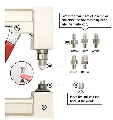 Pearl Setting Machine/Beads Punching Machine with Beads & Revits/Pins for DIY Art & Craft Work