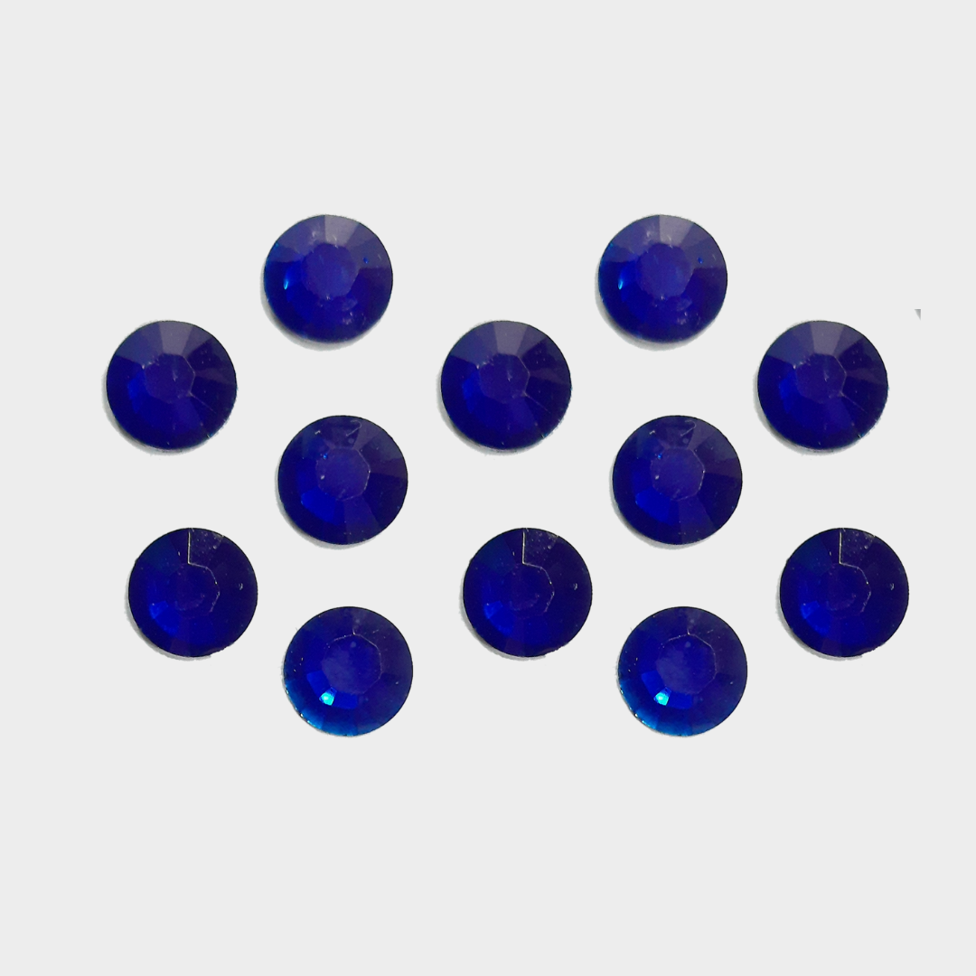 Royal blue diamond cut round shape kundan 5mm Royal blue diamond cut round shape kundan 5mm