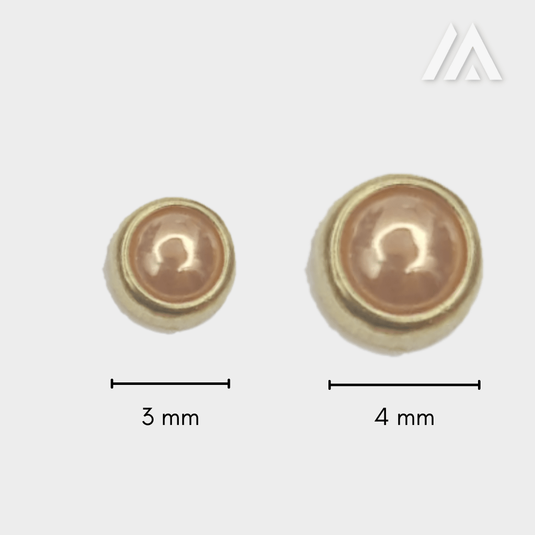 Golden border peach marble round shape kundan Golden border peach marble round shape kundan