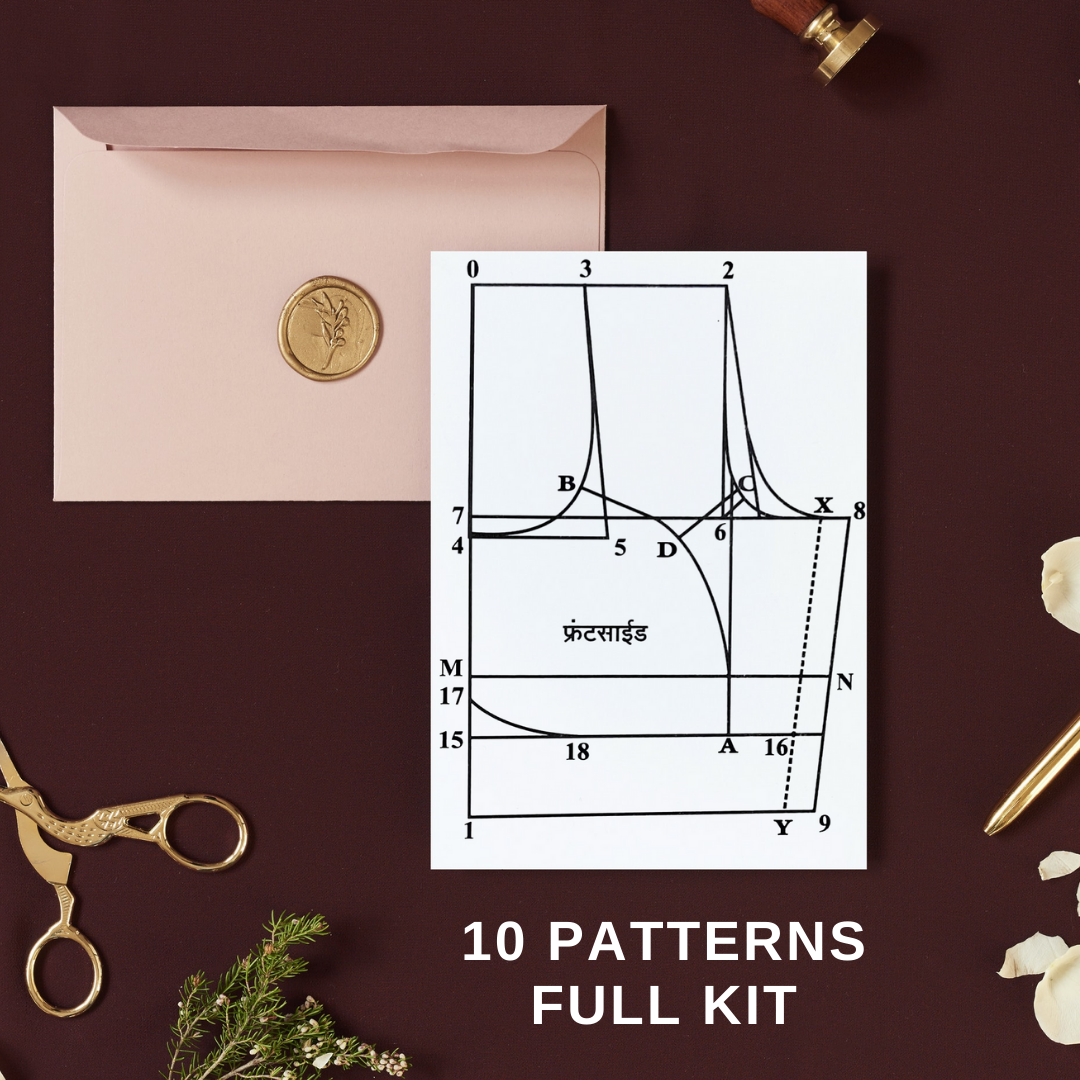 Blouse ready paper cuttings kit -01 (10 patterns)