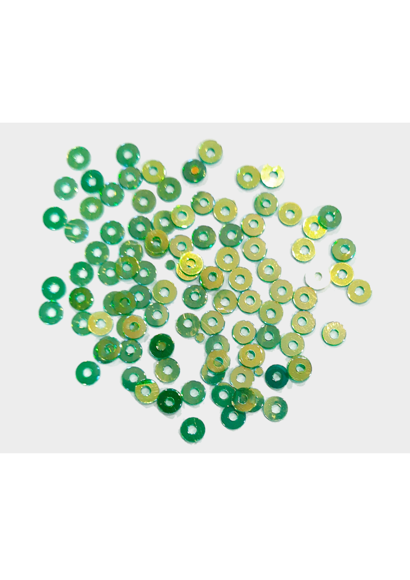 Sequins - Multi tone parrot green 3mm Sequins - Multi tone parrot green 3mm
