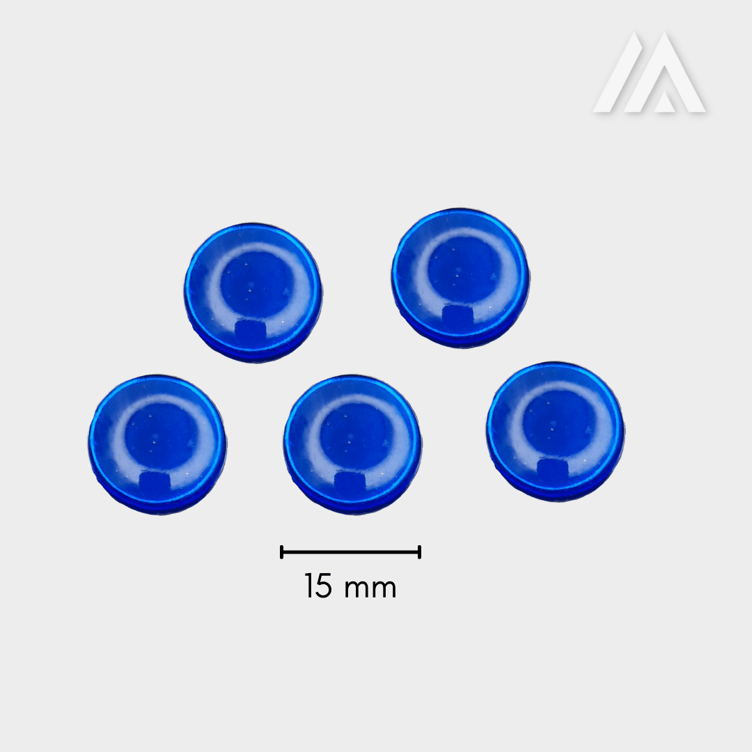 Royal blue translucent round shape kundan