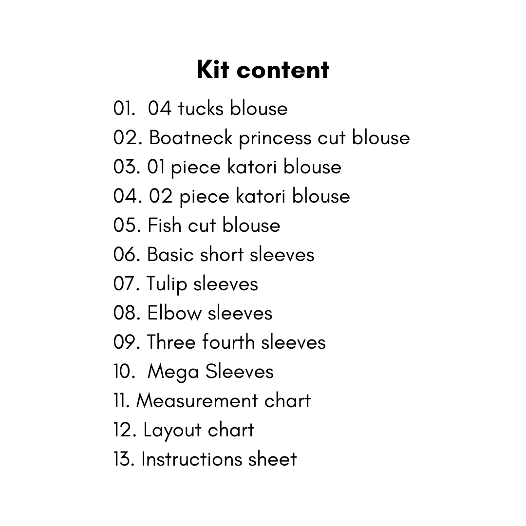 Blouse ready paper cuttings kit -01 Blouse ready paper cuttings kit -01